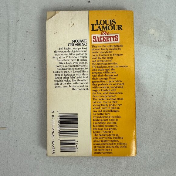 Louis LAmour Mojave Crossing The Sacketts 1964 Paperback Adventure Historical - Picture 2 of 3